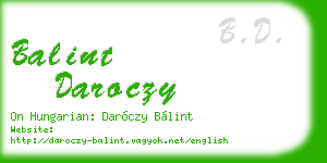 balint daroczy business card